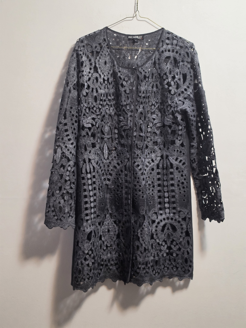 Picadilly Canada Dark Grey Lace  Long Sleeve Jacket
